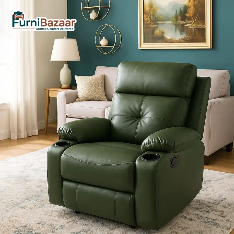 010920250112 Elite Comfort Recliner Chair with Cup Holder - Image 1