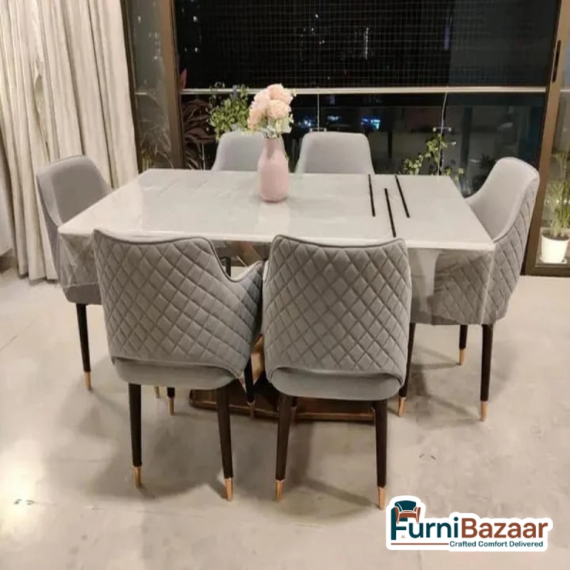 Marble Top 6 Seater Dining Table Marble Top 6 Seater Dining Table