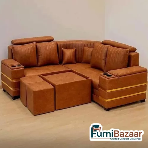 Brown Corner Sofa Set