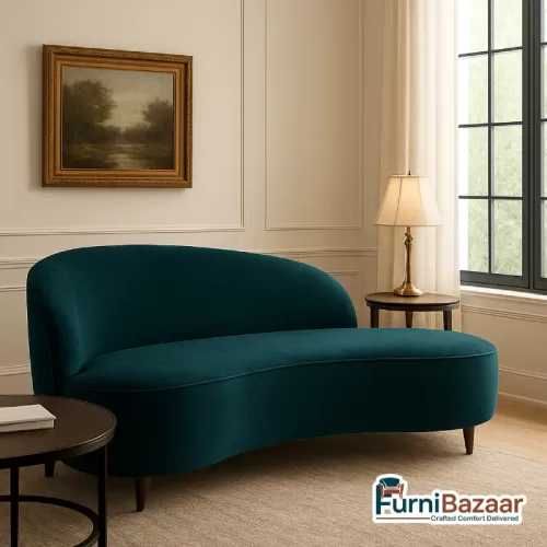 Curved Chaise Lounge Sofa – Modern Designer Relaxing Couch