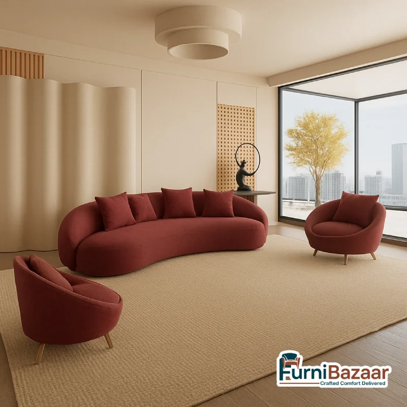 Modern Premium Fabric Sofa Set 4+1+1 Sofa Modern Premium Fabric Sofa Set 4+1+1 Sofa - Image 3
