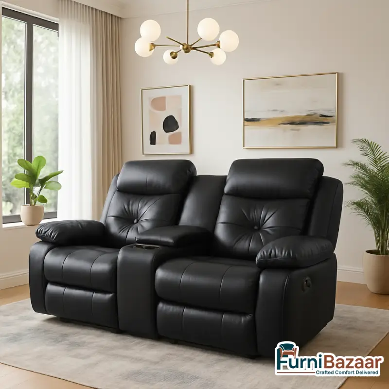 2 Seater Recliner Sofa, Comfortable Recliner sofa with cup holders Modern 2 Seater Recliner Sofa, Comfortable Recliner sofa with cup holders - Image 1