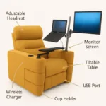 ErgoLounge WFH Recliner – Your Ultimate Productivity Oasis, Work From Home Recliner - Image 2