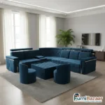 Elegance Collection: Luxury Premium Corner Sofa Set with Ottomans