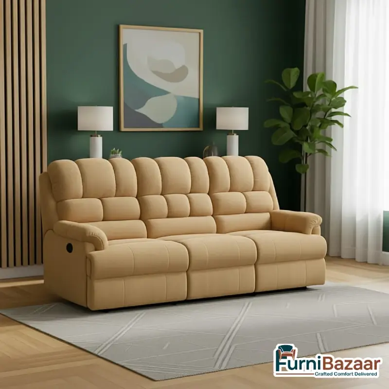 10102025301 ComfortPro 3 Seater Manual Recliner: Family Comfort, Classic Control - Image 3