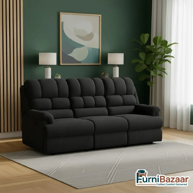 10102025303 ComfortPro 3 Seater Manual Recliner: Family Comfort, Classic Control - Image 2