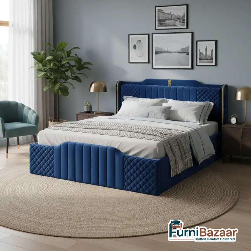 Royal Velvet Bed with Storage Royal Velvet Bed with Storage